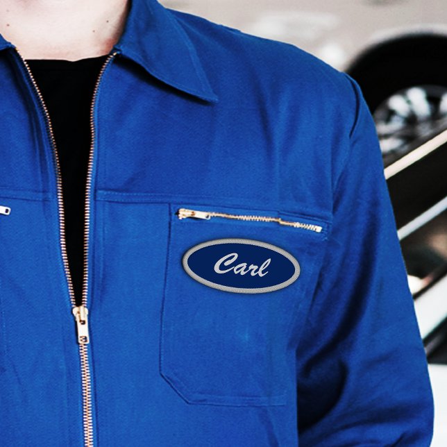 Blue Vintage Mechanic Name Template Patch (Creator Uploaded)