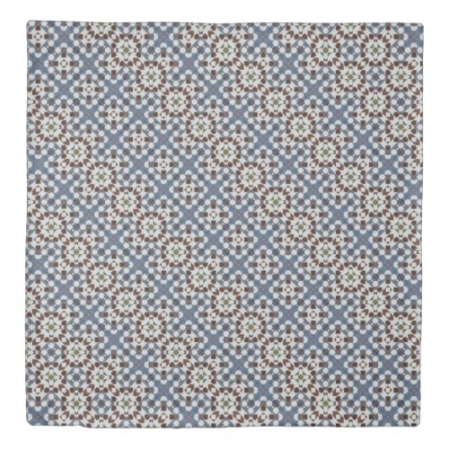 Blue Vintage Moroccan Tile Pattern Duvet Cover