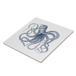 Blue Vintage Nautical Octopus Tile at Zazzle