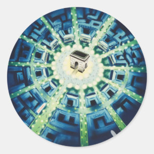 Blue Vintage Paris French Air Travel Europe Classic Round Sticker