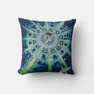 Blue Vintage Paris French Air Travel Europe Throw Pillow
