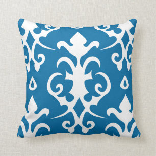 Blue Vintage Pattern Damask Pillow