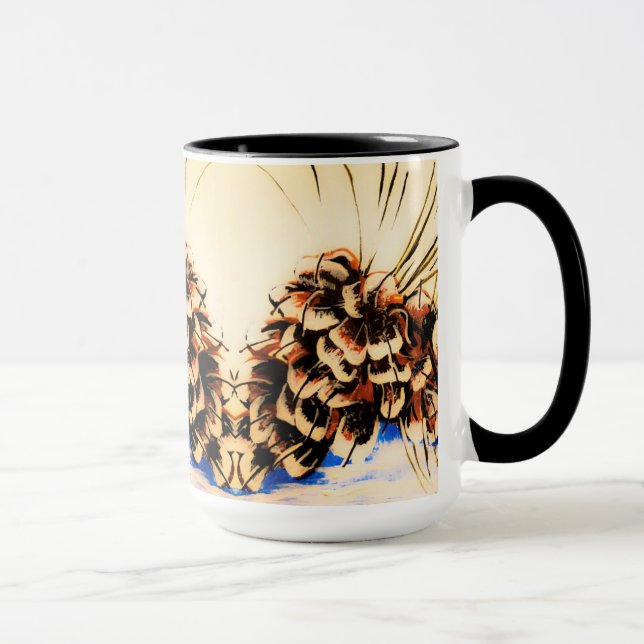 Blue Vintage Pinecone Cup (Right)