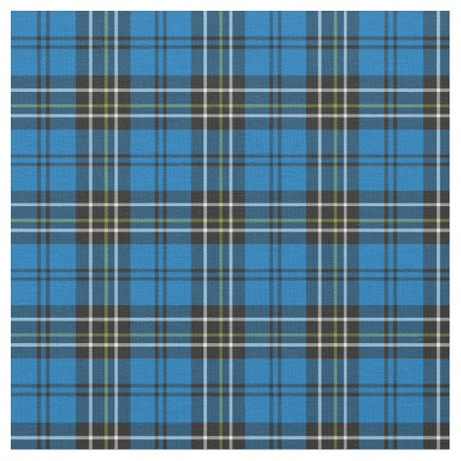 Blue Vintage Plaid Fabric