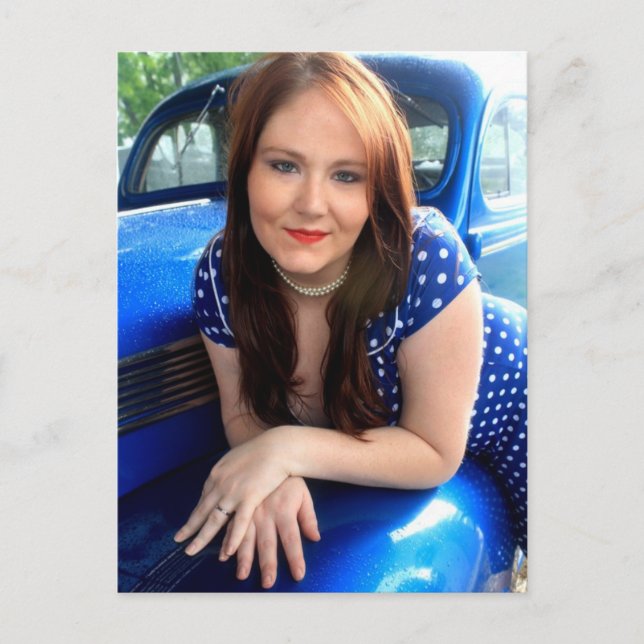 Blue Vintage Postcard (Front)