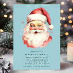 Blue Vintage Retro Santa Claus Christmas Party Invitation<br><div class="desc">Invite your guests to a festive holiday celebration with this Blue Vintage Retro Santa Claus Christmas Party Invitation. Featuring a beautifully vintage retro watercolor Santa, this classic design exudes charm and sophistication. Perfect for a holiday gathering, the invitation allows you to customize with your event details, creating a personalized touch...</div>
