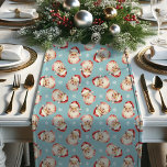 Blue Vintage Retro Santa Claus Christmas Short Table Runner<br><div class="desc">Add a festive, vintage touch to your holiday table with this retro Santa Claus Christmas table runner. Featuring a charming blue background with a classic Santa Claus design, this short table runner is perfect for adding nostalgic charm to your holiday gatherings. Make your dining experience merry and bright with this...</div>