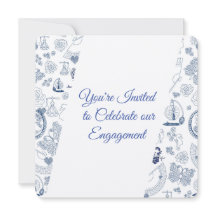 Blue Vintage Romance Engagement