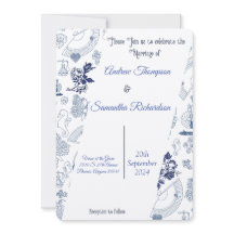 Blue Vintage Romance Wedding Invitations