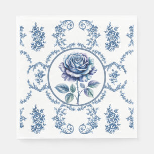 Blue Vintage Rose Napkins
