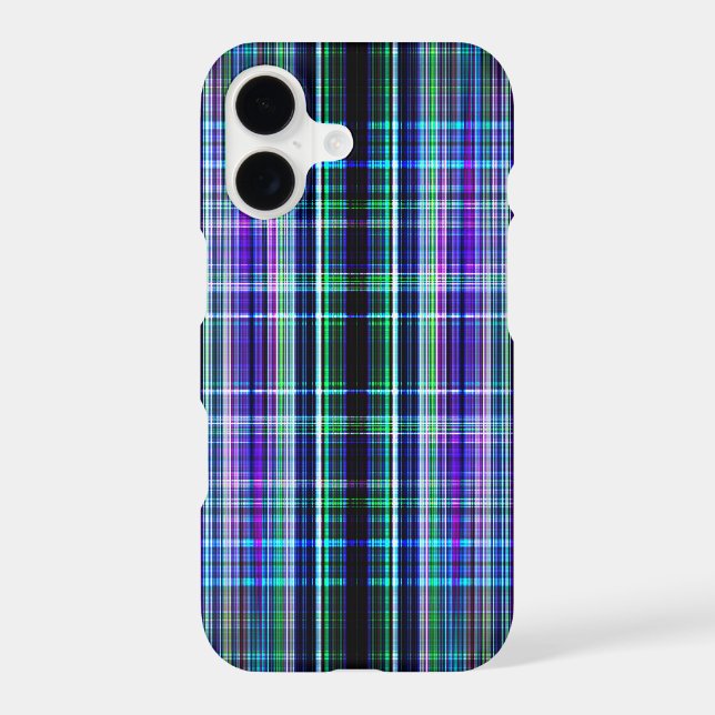 Blue vintage rough stripes pattern iphone case (Back)