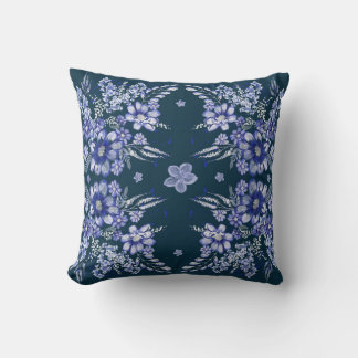 Blue Vintage Square Throw Pillow