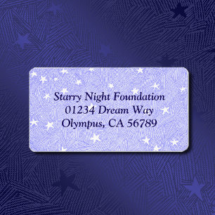 Blue Vintage Stars Etching Custom Address Label