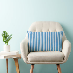 Blue Vintage Stripes Pattern Lumbar Pillow