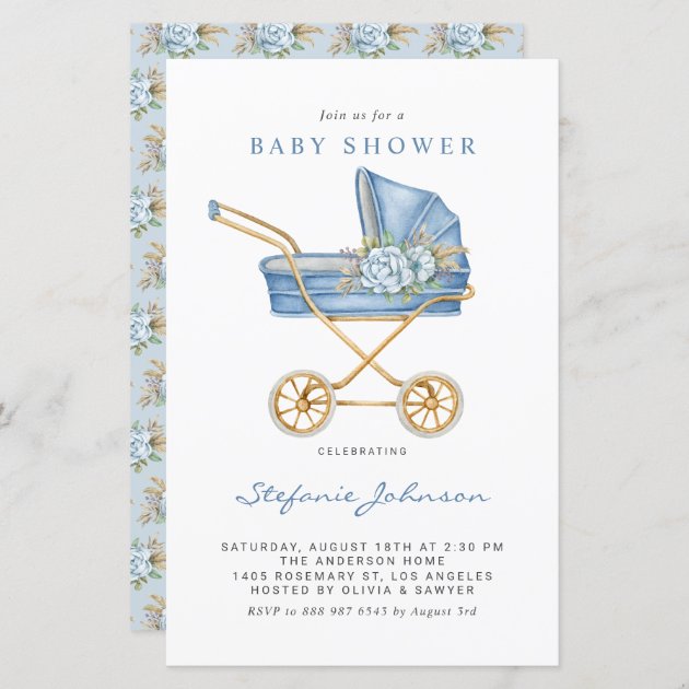 Vintage baby boy shower sales invitations