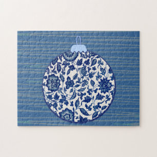 Blue Vintage Style Christmas Decor Puzzle