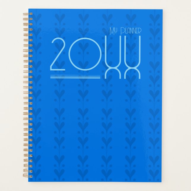 Blue Vintage Style Pattern Planner (Front)