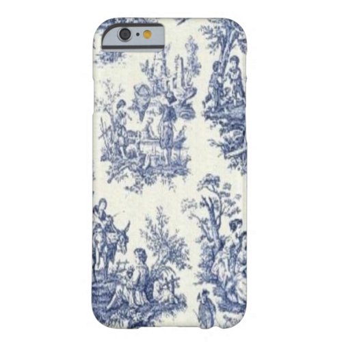 Blue Vintage Toile Barely There iPhone 6 Case