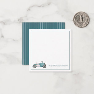 Blue Vintage Toy Car Personalized Note Card
