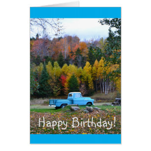 Blue Vintage Truck Birthday Card