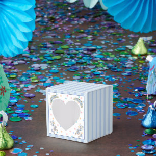 Blue Vintage Watercolor Horse Carousel Baby Shower Favor Boxes