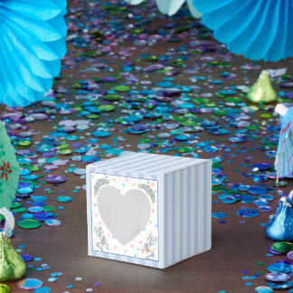 Blue Vintage Watercolor Horse Carousel Baby Shower Favor Boxes