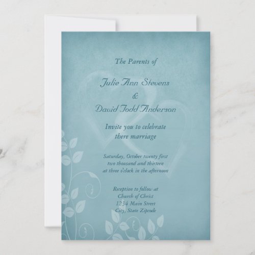 Blue Vintage Wedding Invites