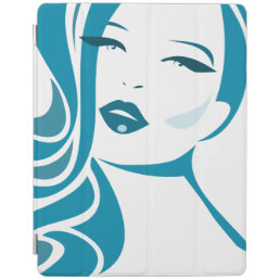 Blue Vintage Woman Face iPad Smart Cover
