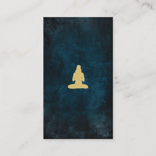 Blue vintage Yoga ı Business Card (Front)