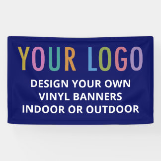 Blue Vinyl Banner with Logo Indoor or Outdoor