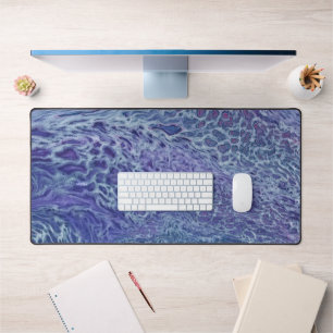 Blue & Violet Acrylic Abstract Fluid Art Desk Mat