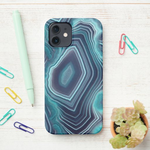 Blue & Violet Agate Geode iPhone 12 Case