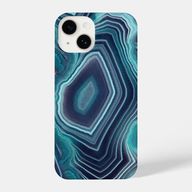 Blue & Violet Agate Geode iPhone Case (Back)