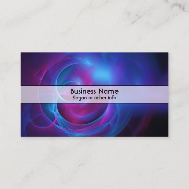 Blue Violet and Pink Cosmic Swirly fractal Business Card (Front)