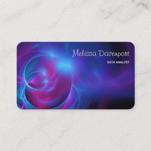 Blue Violet and Pink Cosmic Swirly fractal Business Card