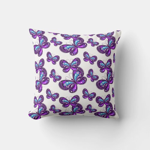 Blue violet butterfly  Decorative Throw Pillow