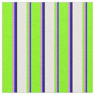 Blue, Violet, Chartreuse, White & Black Colored Fabric