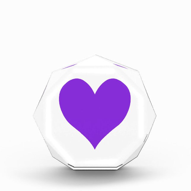Blue Violet Cute Heart Shape Acrylic Award (Front)