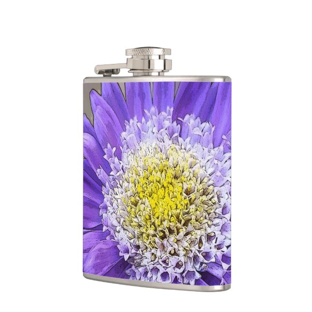 blue violet flower flask (Left)