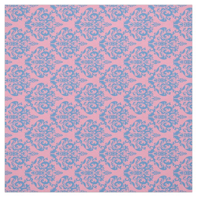 Blue Violet Frosted Orchid Damask Fabric (Swatch)