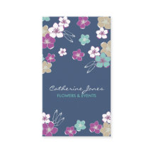 Blue violet hawaiian exotic flowers illustration