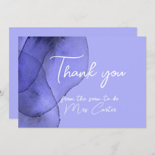Blue violet lavender watercolor thank you card