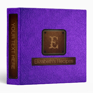 Blue-violet Leather Elegant Monogram Binder