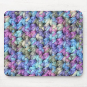Blue Violet Multi Color Crochet Mouse Pad