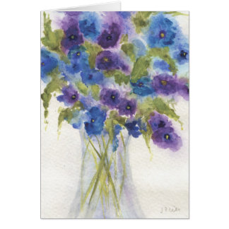 Blue Violet Pansies Cards