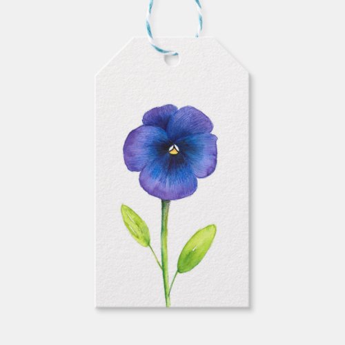 Blue Violet Pansy Gift Tags