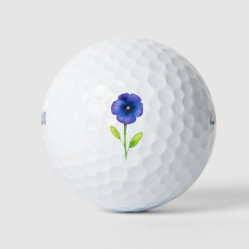 Blue Violet Pansy Golf Balls