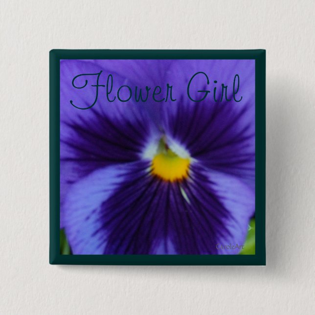 Blue-Violet Pansy Pinback Button (Front)