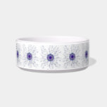 Blue Violet Perennial Pet Dog Cat Ceramic Bowl<br><div class="desc">A bright and cheerful abstract floral pattern, in shades of violet and blue, surrounded by flowery vines on a transparent background. The perennial is defined as enduring and recurrent. We hope that this design brings you a perennial smile. This digital image is customizable. BTHQ - Creating smiles, (and wagging tails)...</div>