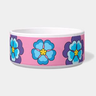 Blue Violet Pink Floral Pattern Bowl
